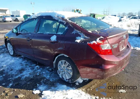 2012 Honda Civic Lx из США, поврежденный, VIN 2HGFB2F53CH537594